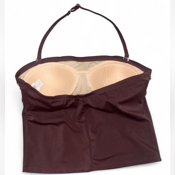 Brown Swim Top With Gold Sequins - Picture 6 of 8